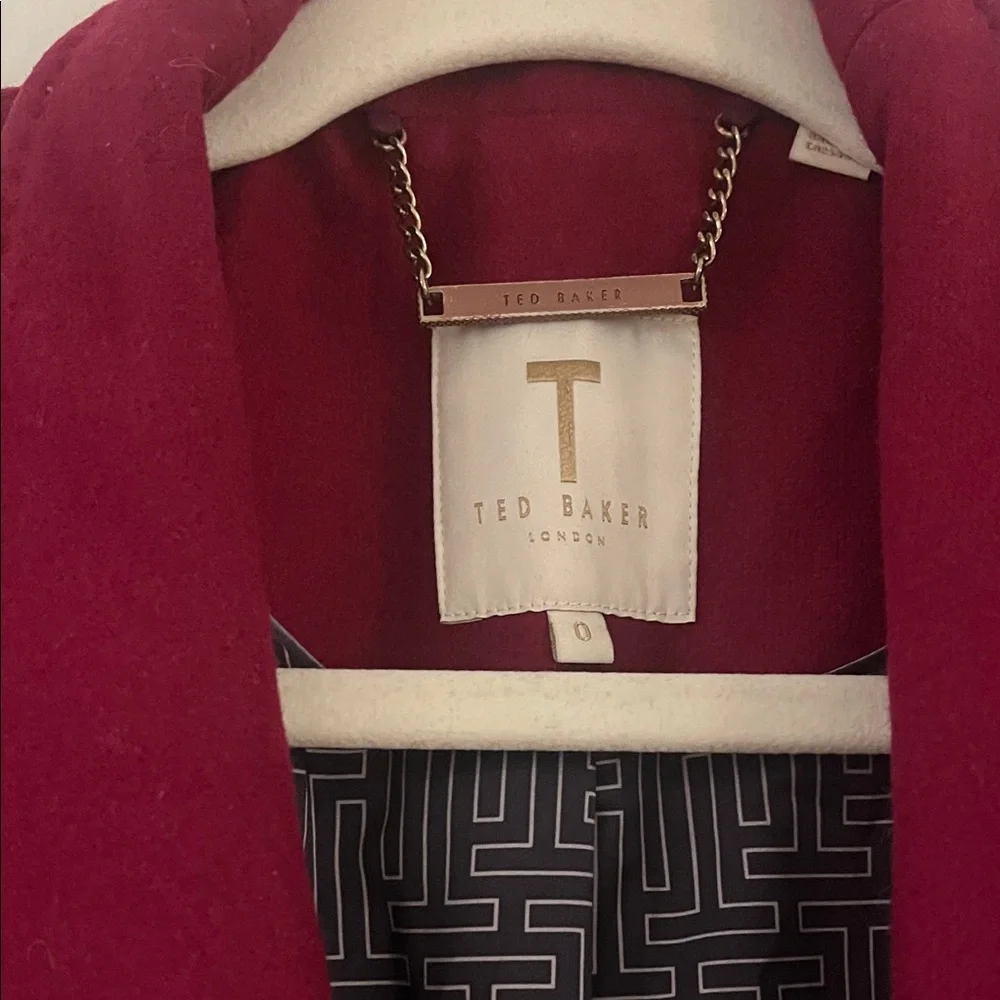 Ted Baker Deep Red Fuchsia Coat - Picture 2 of 3